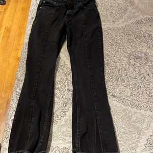 Black Abercrombie jeans with split hem size 26 extra short
